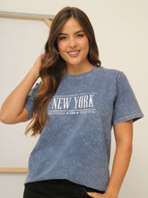 Camiseta Básica Acid Wash Estampada