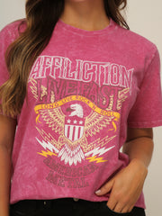 Camiseta Básica Acid Wash Estampada