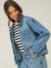 Chaqueta Boxy Azul