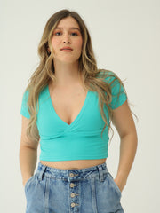 Top Cuello V Verde