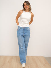 Jean Bota Ancha Azul Claro