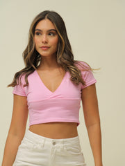 Top Cuello V Rosado