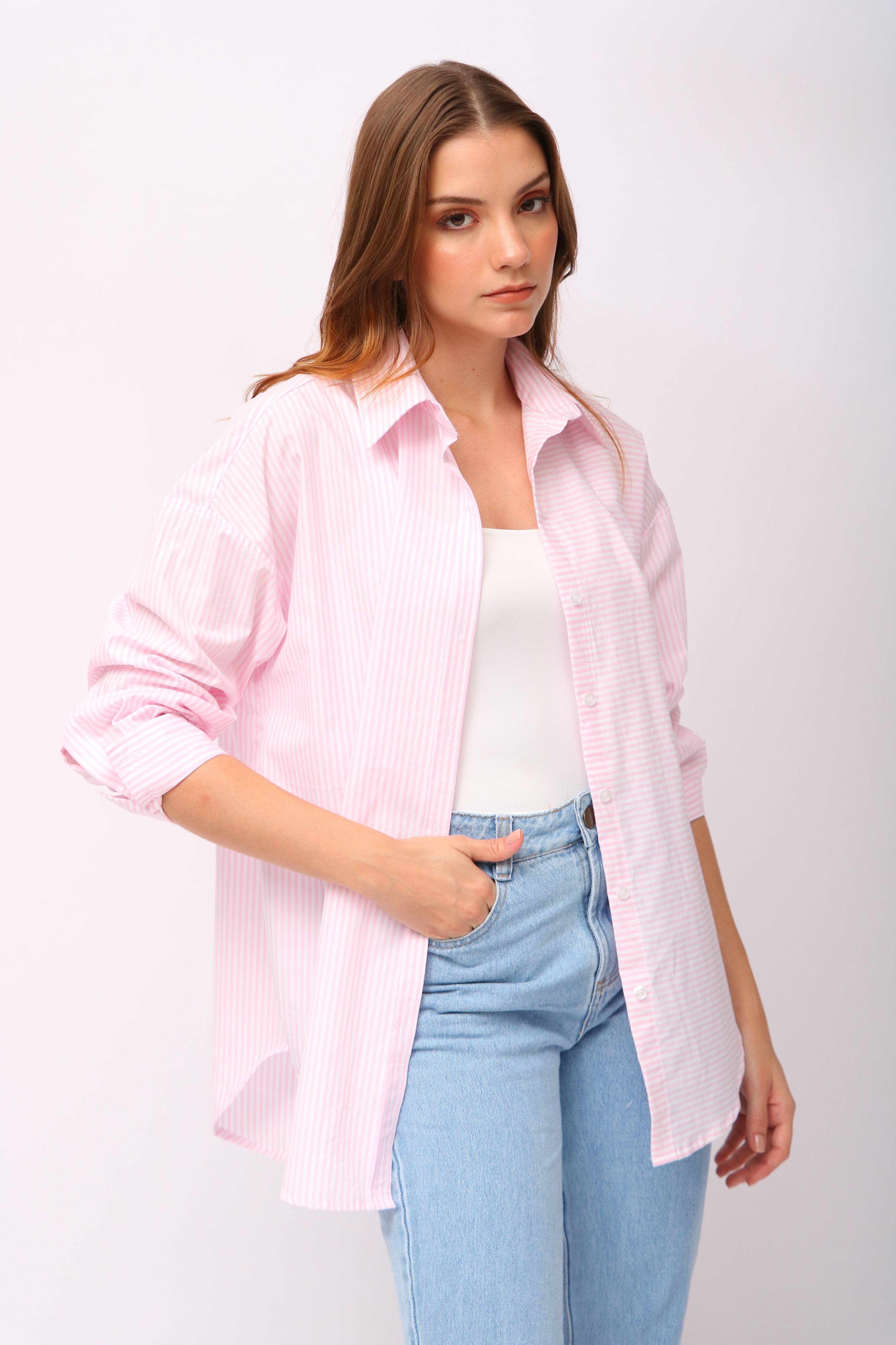 Camisa rayas online oversize