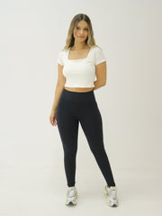 Top Cuello Cuadrado Con Manga