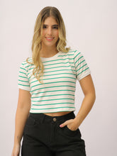 Camiseta Rib Básica Corta Rayas.