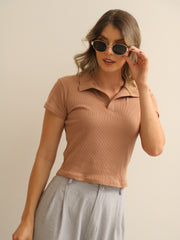 Blusa Polo En Rib