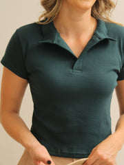 Blusa Polo En Rib