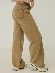 Jean Bota Ancha Costura Diagonal