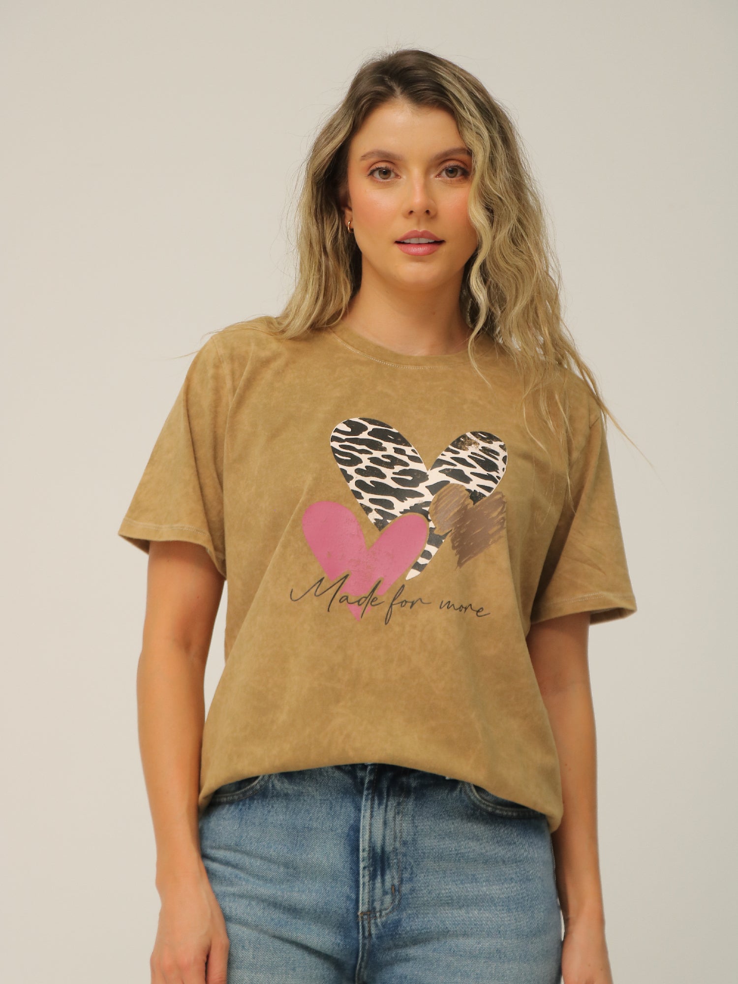 Camiseta Básica Acid Wash Estampada
