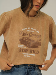Camiseta Básica Estampada Acid Wash