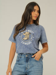 Camiseta Básica Estampada Acid Wash