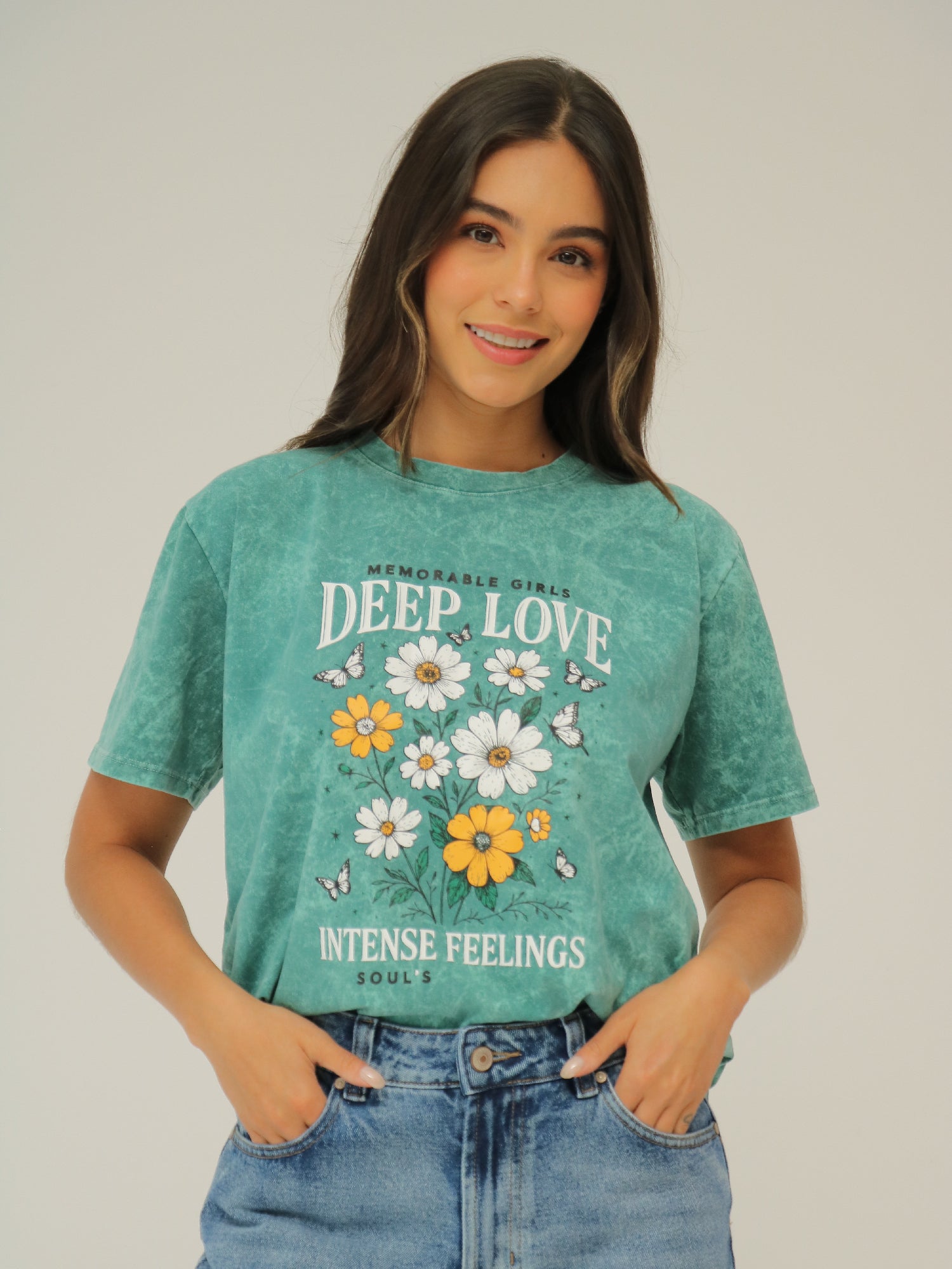 Camiseta Básica Estampada Acid Wash