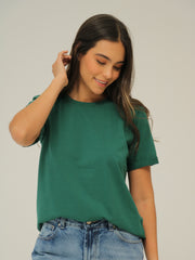 Camiseta Básica Con Manga Doblada