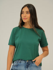 Camiseta Básica Con Manga Doblada