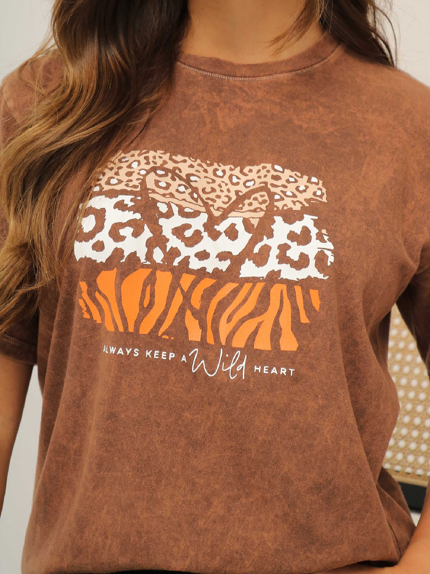 Camiseta Básica Acid Wash Estampada