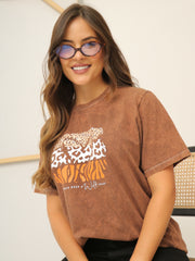 Camiseta Básica Acid Wash Estampada