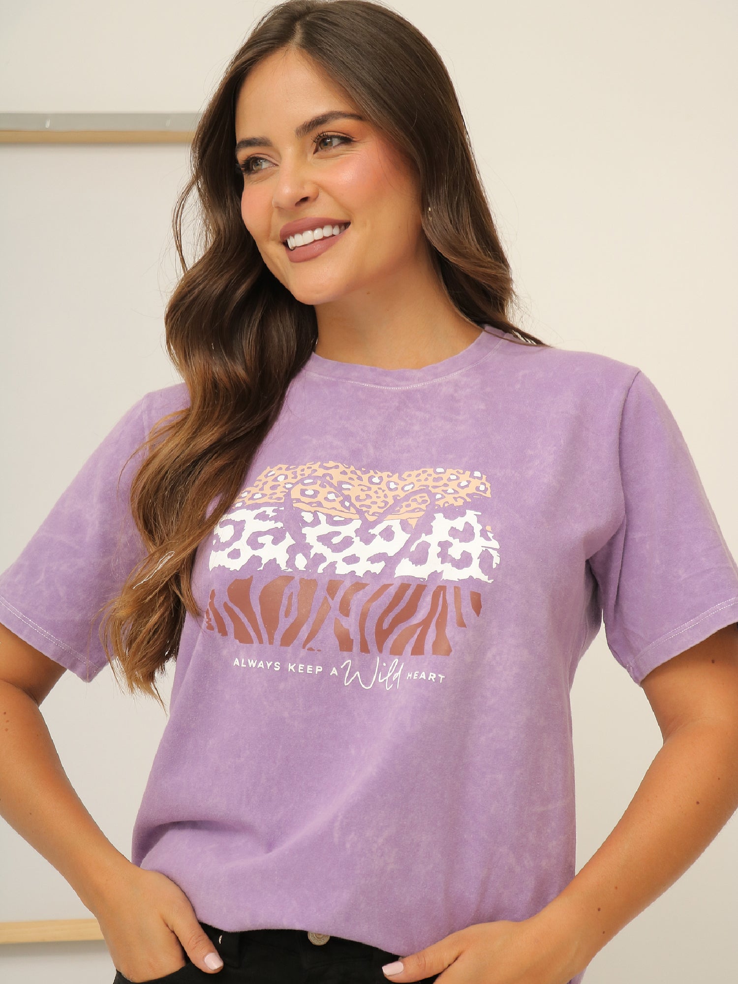 Camiseta Básica Acid Wash Estampada