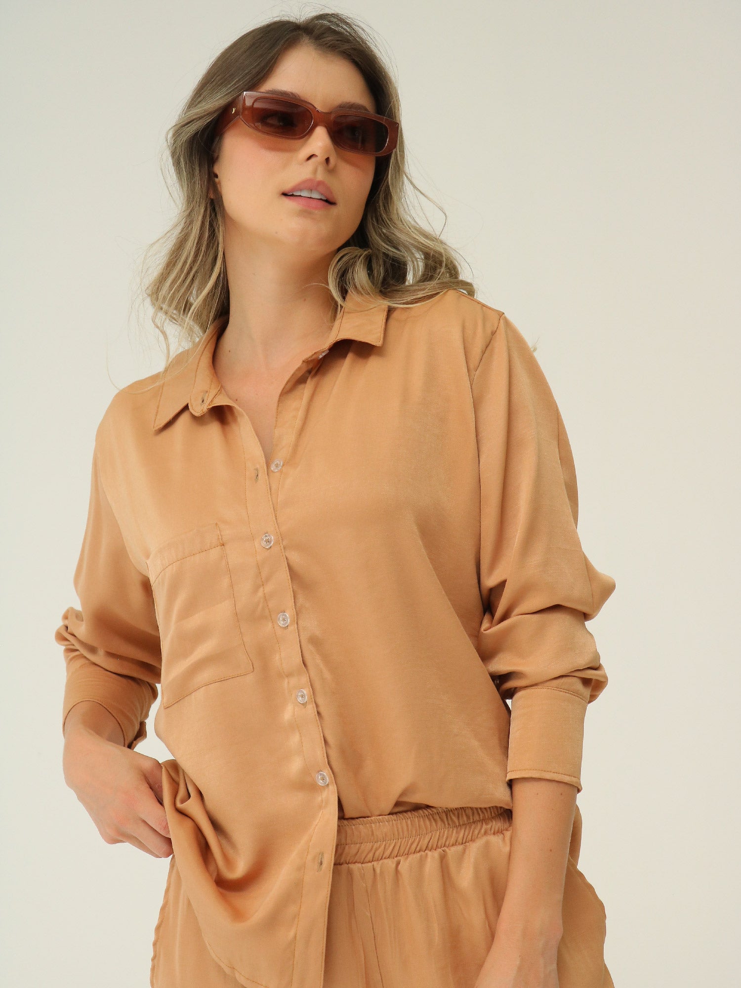 Camisa Casual Satín