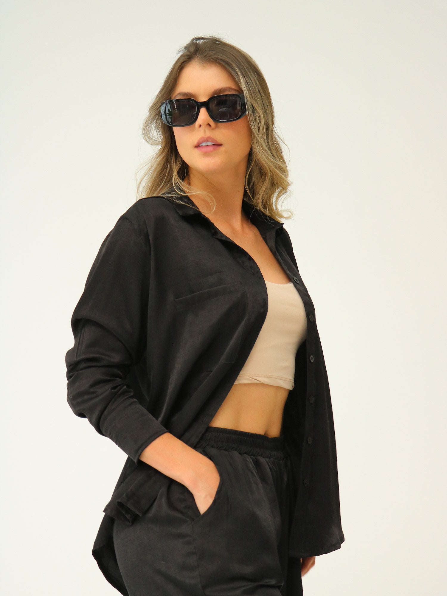 Camisa Casual Satín