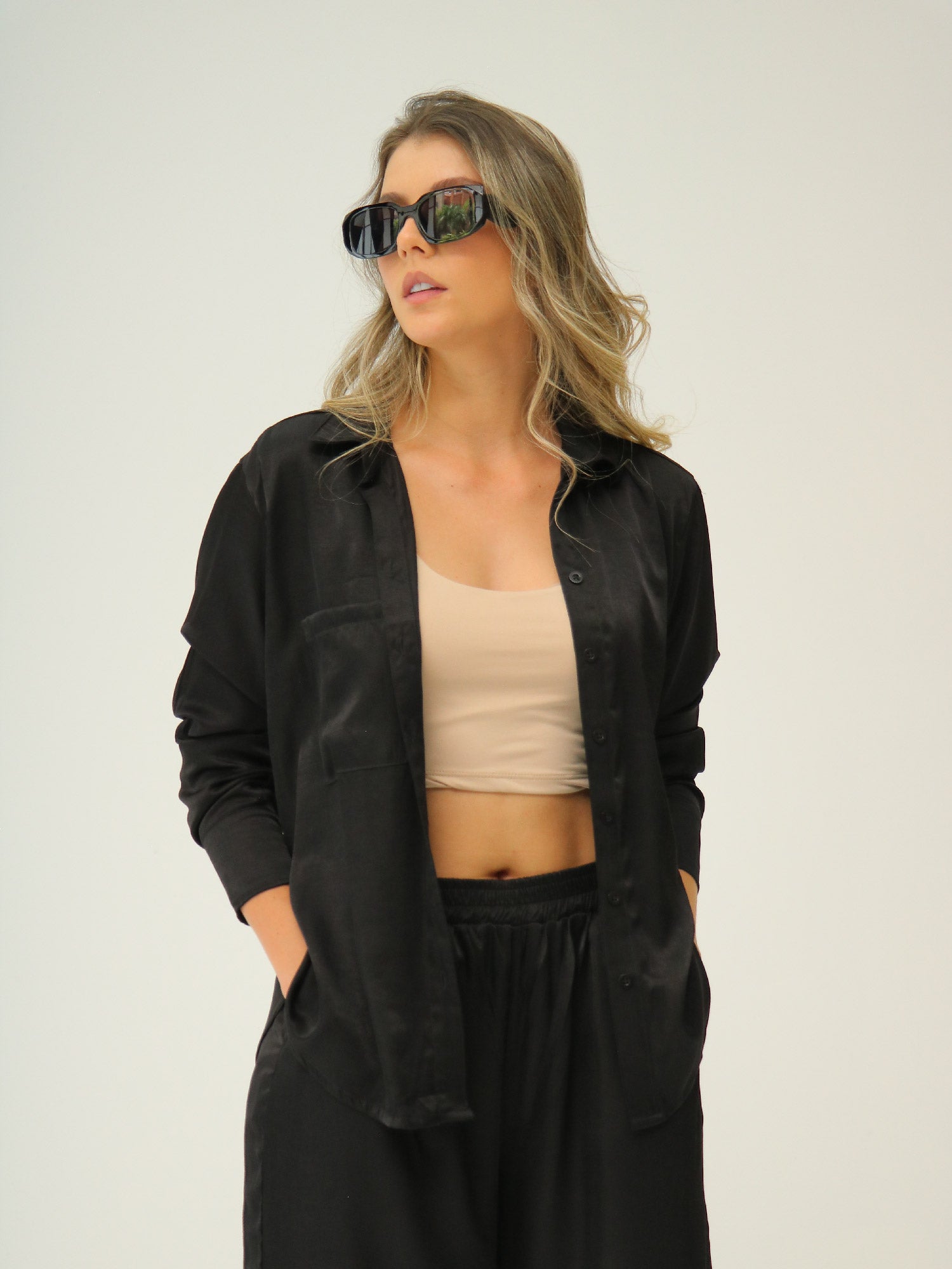 Camisa Casual Satín