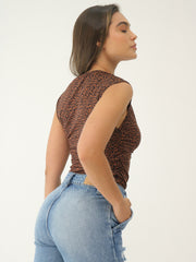 Blusa Enresortada Animal Print