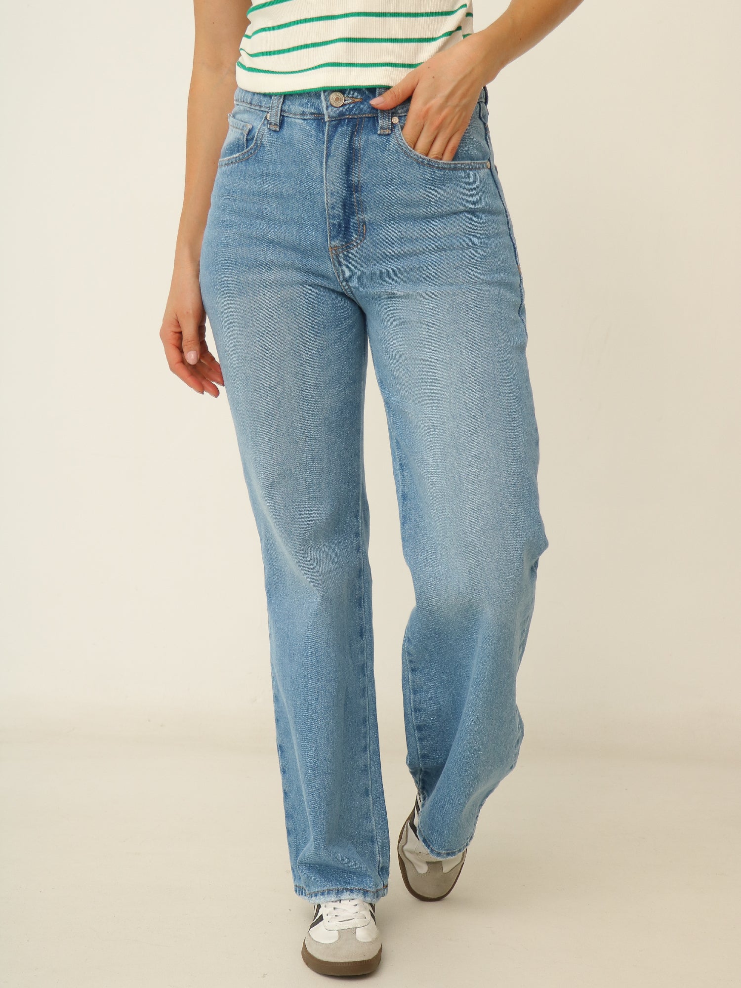 Jean Bota Ancha Azul Claro