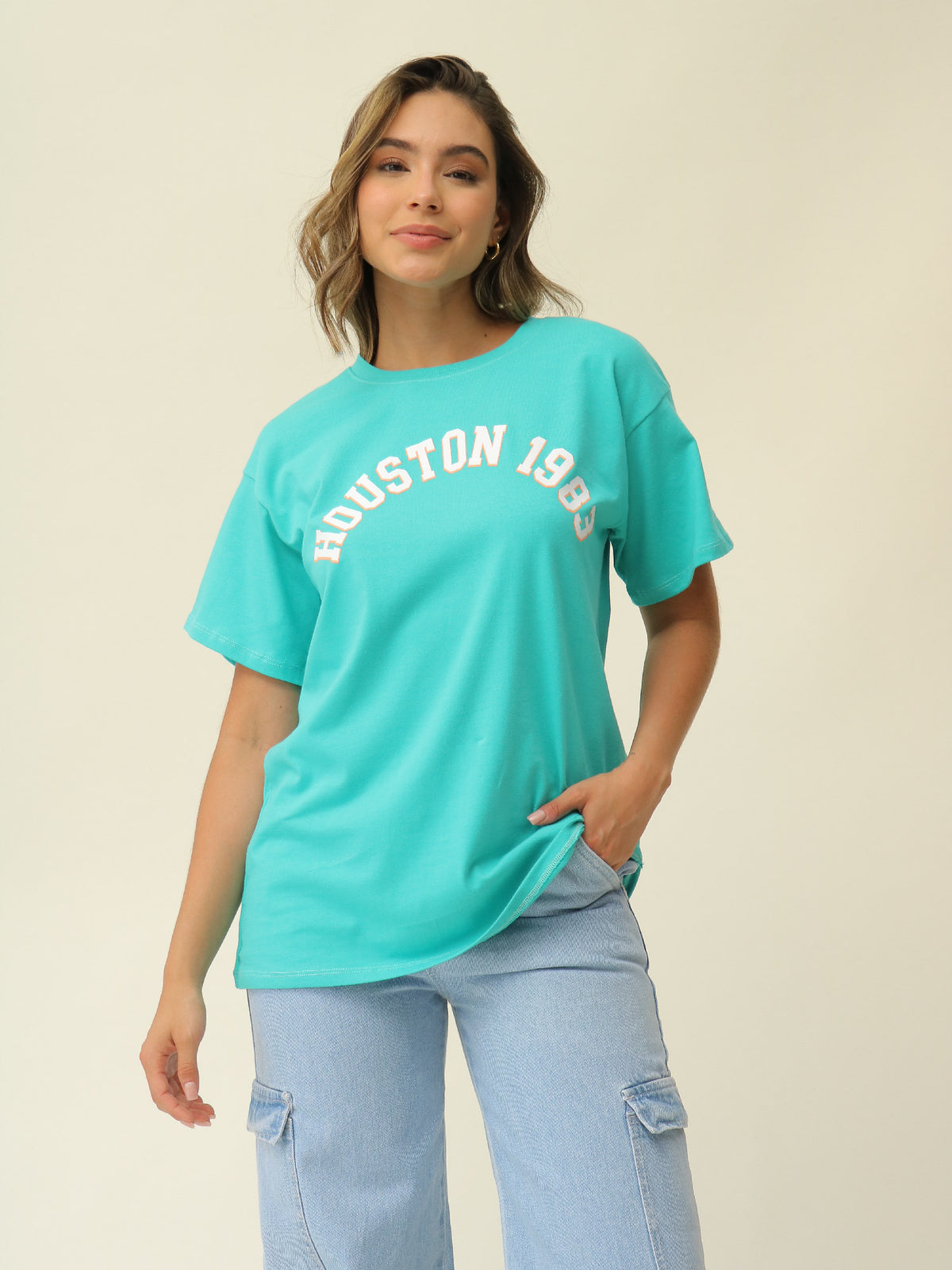 Camiseta Oversize Verde Agua