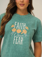 Camiseta Básica Acid Wash Estampada