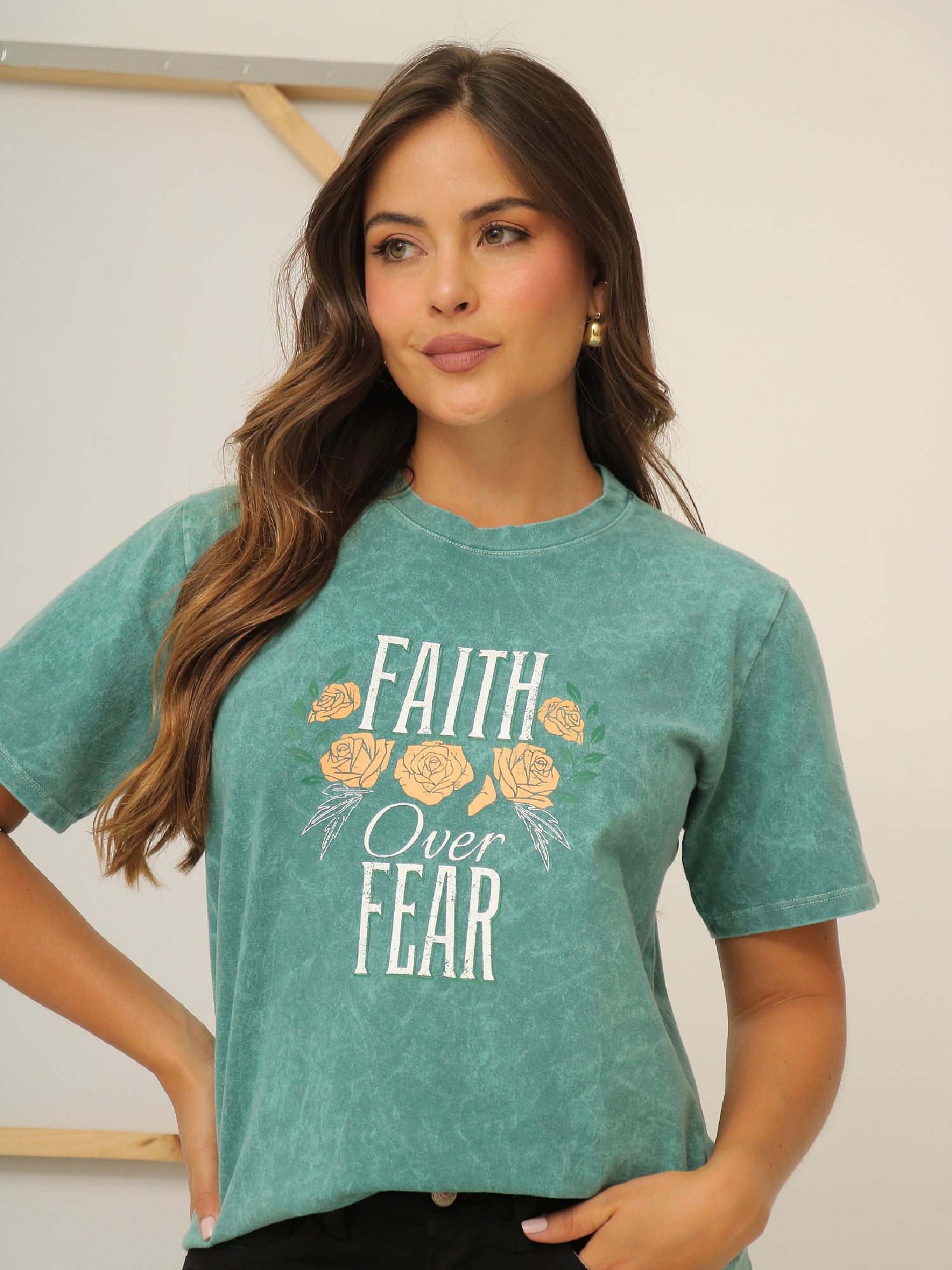 Camiseta Básica Acid Wash Estampada