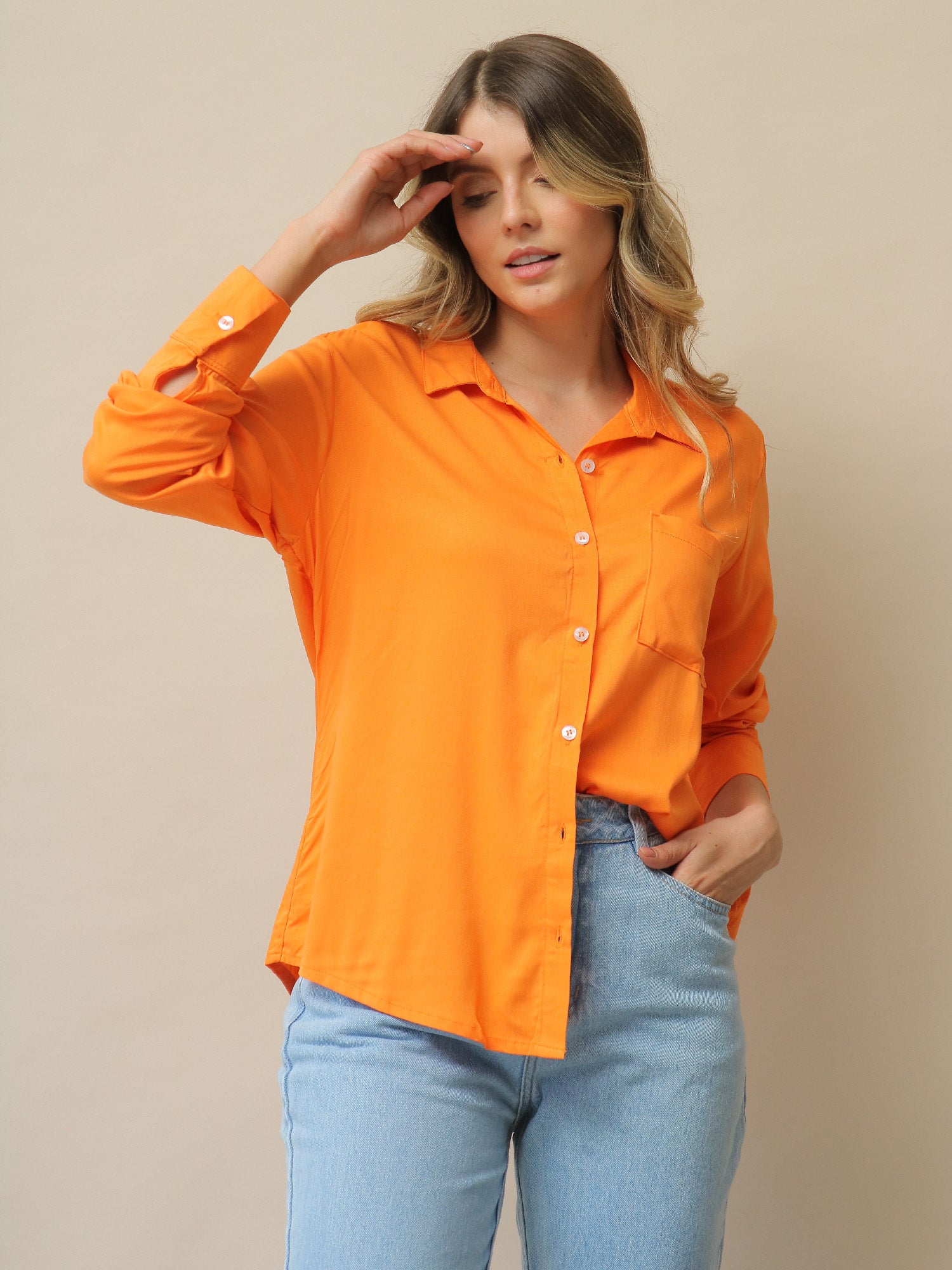 Camisa Clásica Naranja