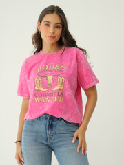 Camiseta Básica estampada Acid Wash