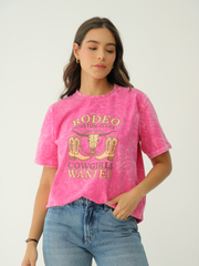 Camiseta Básica estampada Acid Wash