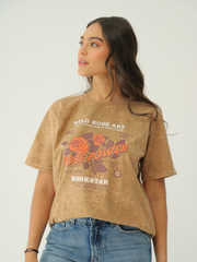 Camiseta Básica estampada Acid Wash