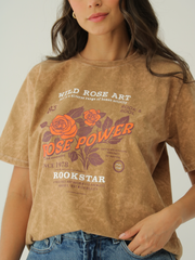 Camiseta Básica estampada Acid Wash
