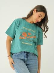 Camiseta Básica estampada Acid Wash