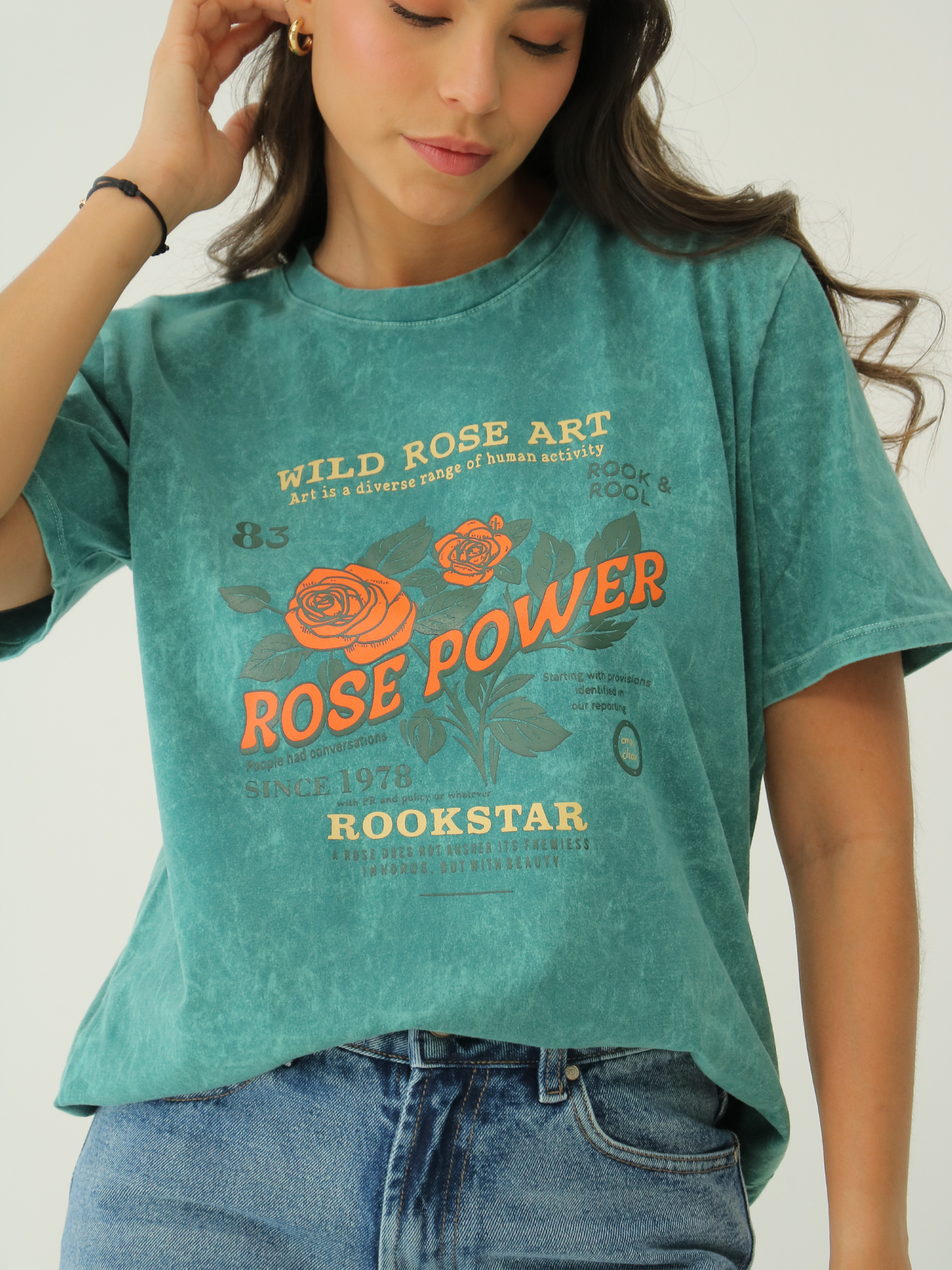 Camiseta Básica estampada Acid Wash