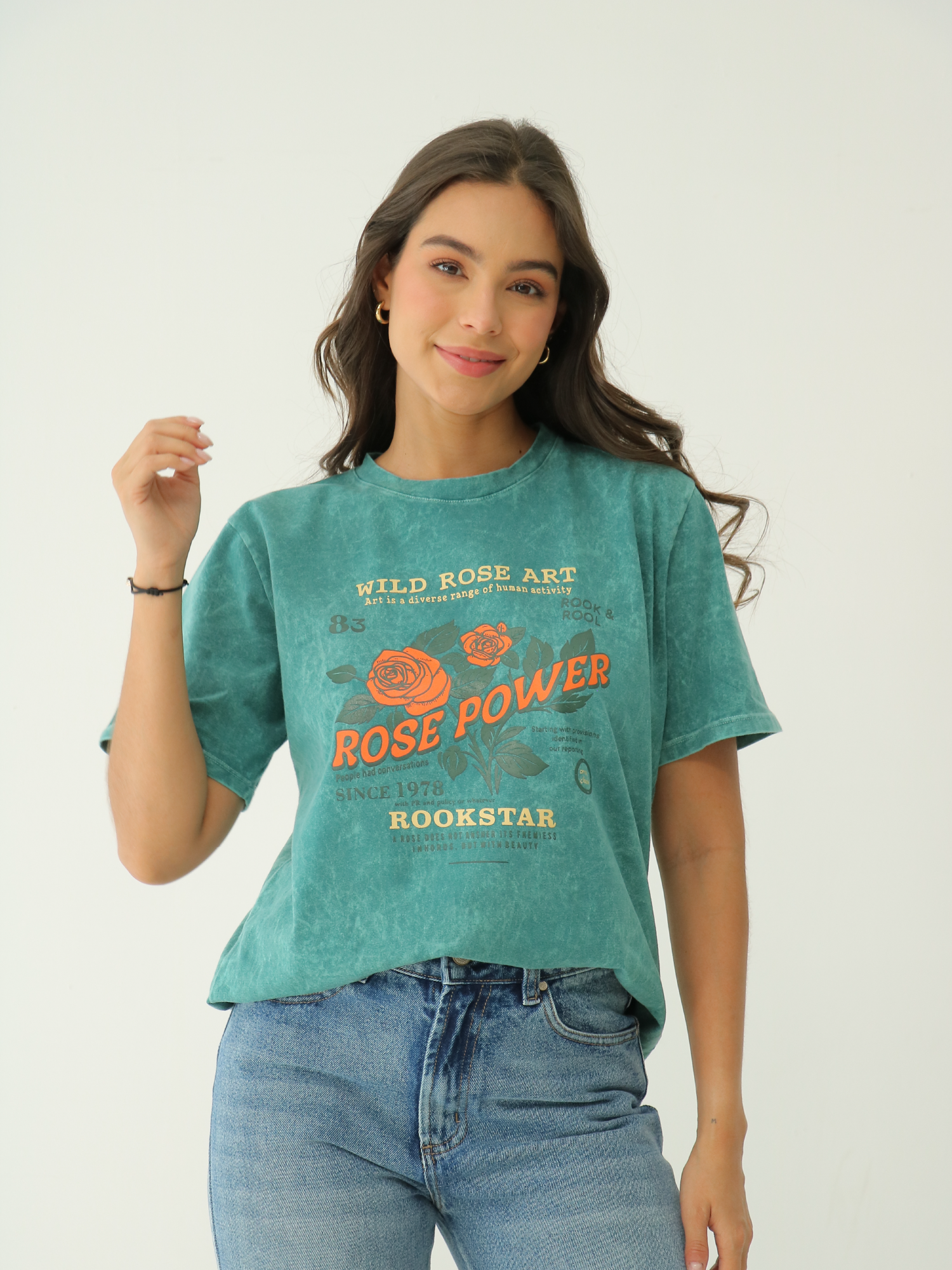 Camiseta Básica estampada Acid Wash