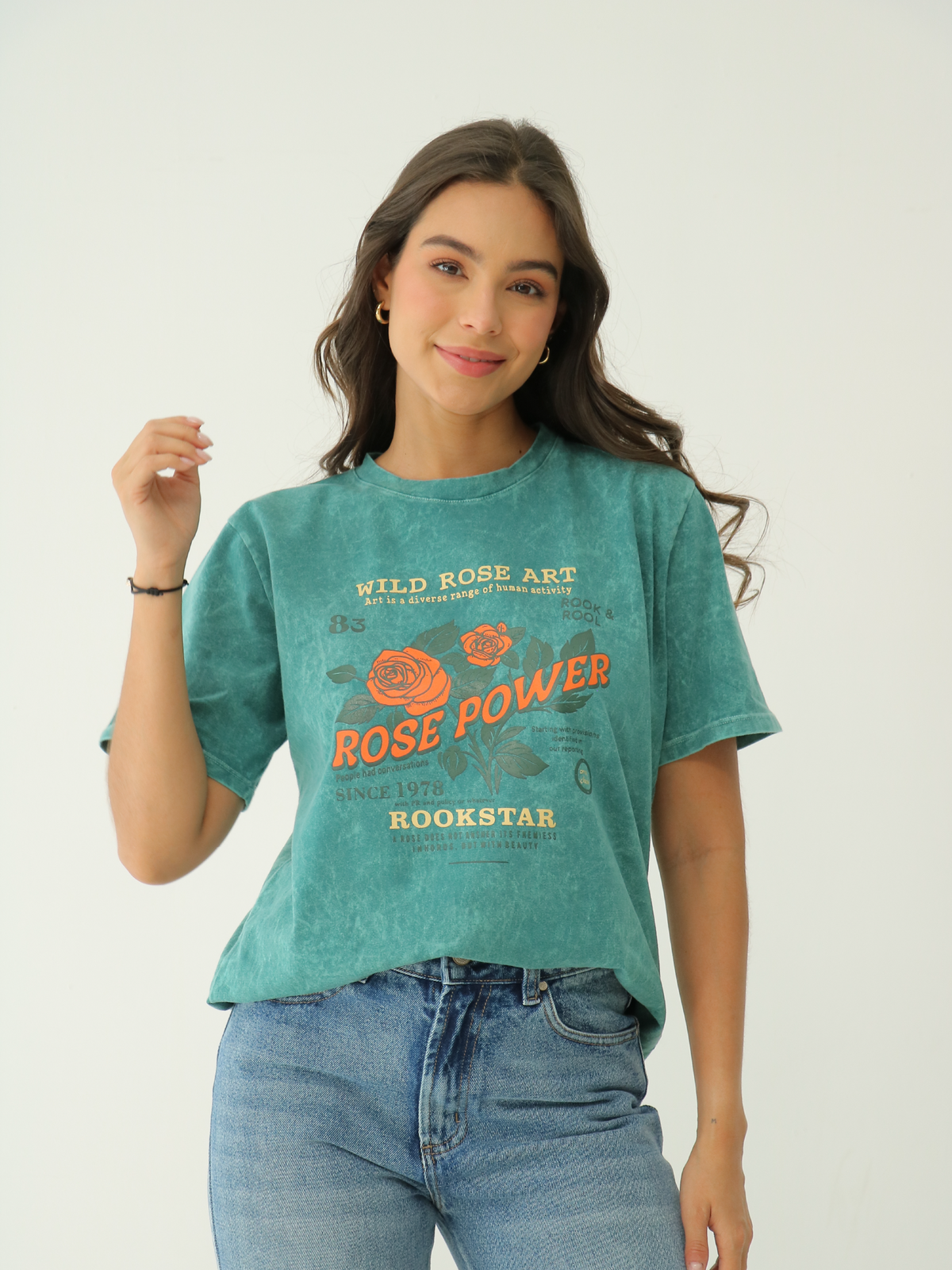 Camiseta Básica estampada Acid Wash