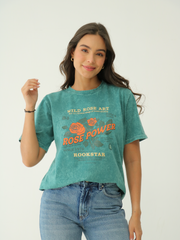 Camiseta Básica estampada Acid Wash