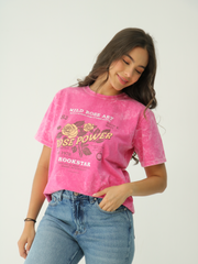 Camiseta Básica estampada Acid Wash