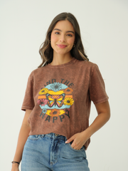 Camiseta Básica estampada Acid Wash