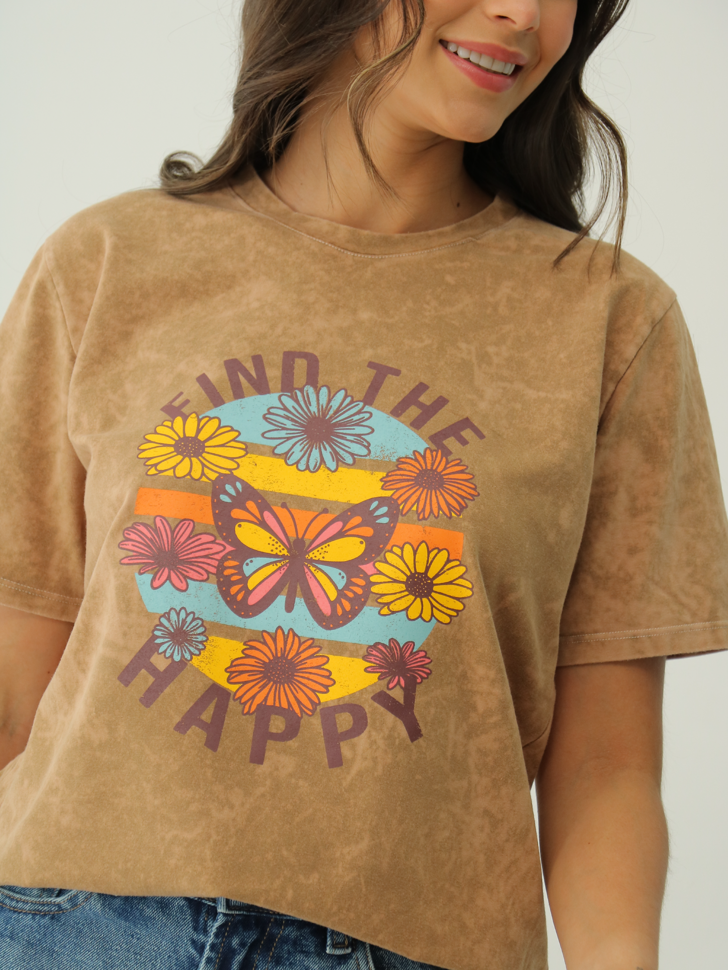 Camiseta Básica estampada Acid Wash