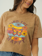 Camiseta Básica estampada Acid Wash