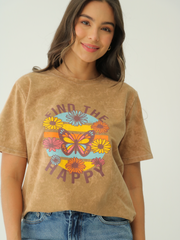 Camiseta Básica estampada Acid Wash