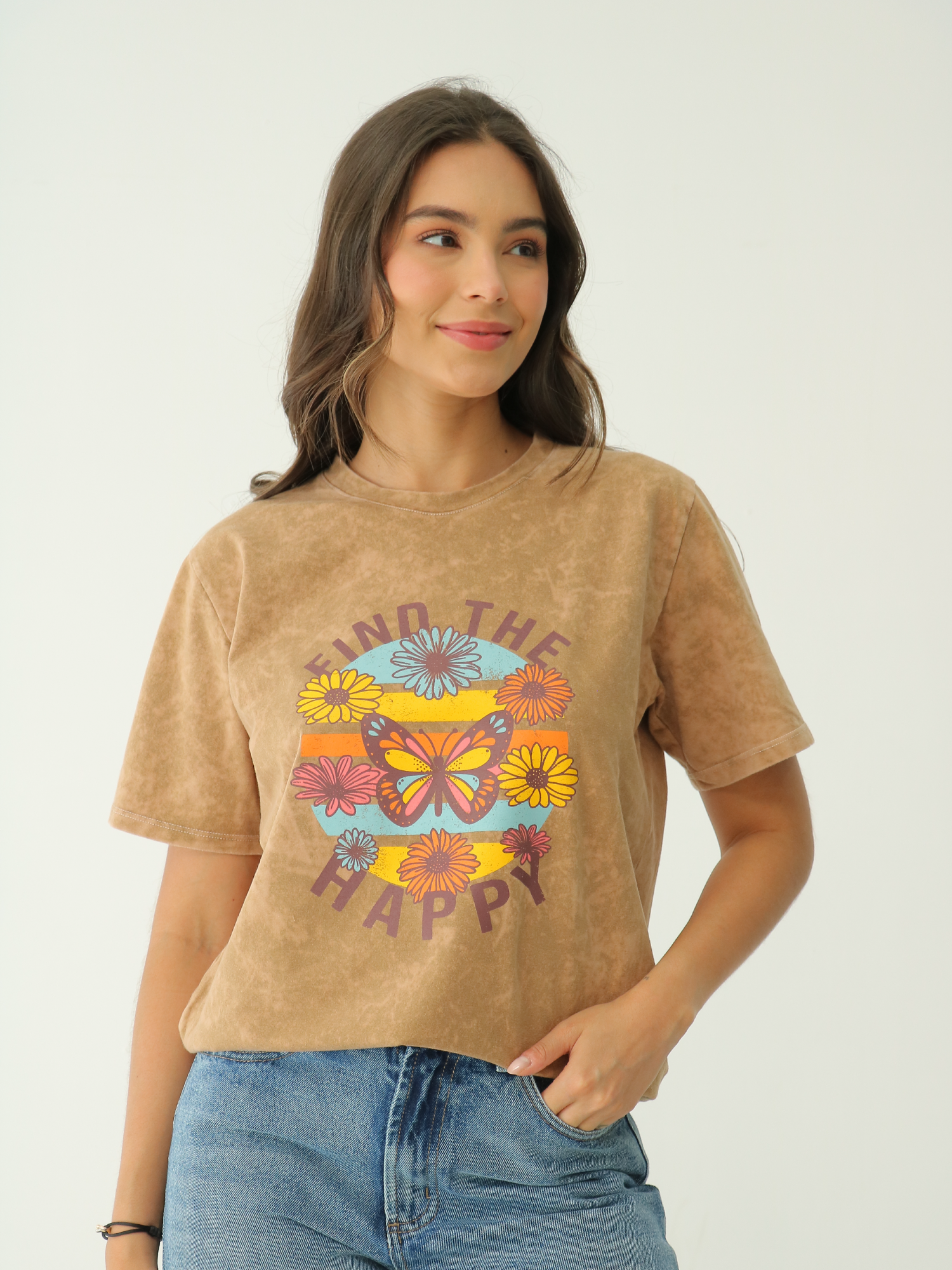 Camiseta Básica estampada Acid Wash