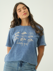 Camiseta Básica estampada Acid Wash