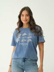 Camiseta Básica estampada Acid Wash