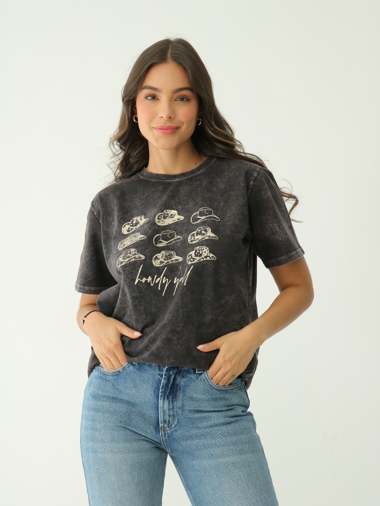 Camiseta Básica estampada Acid Wash