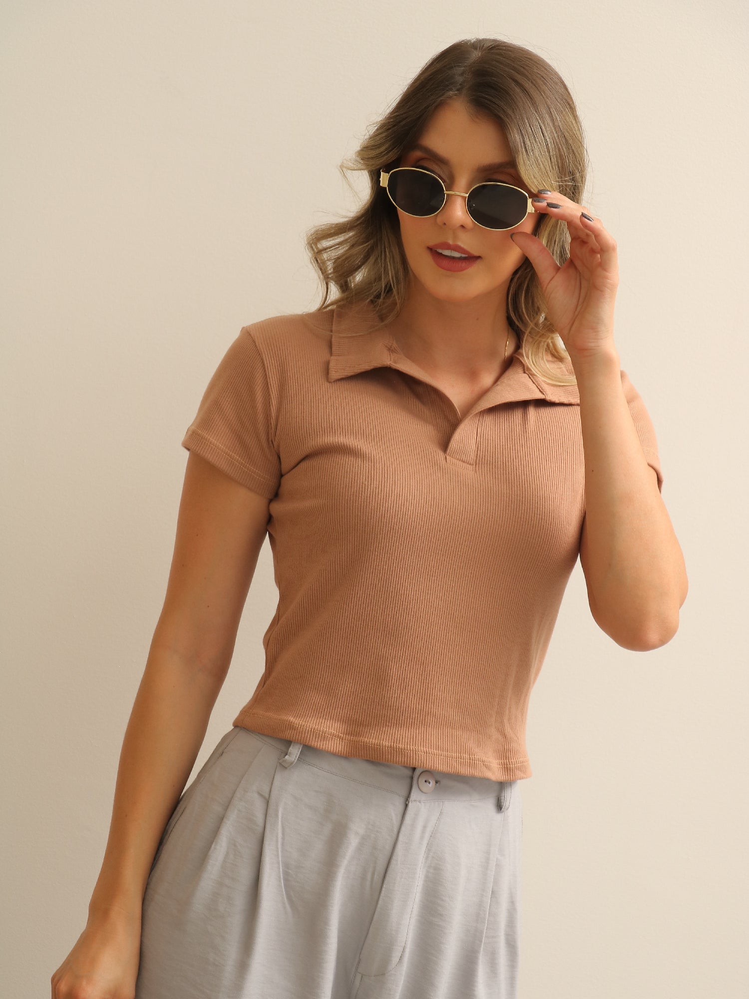 Blusa Polo En Rib