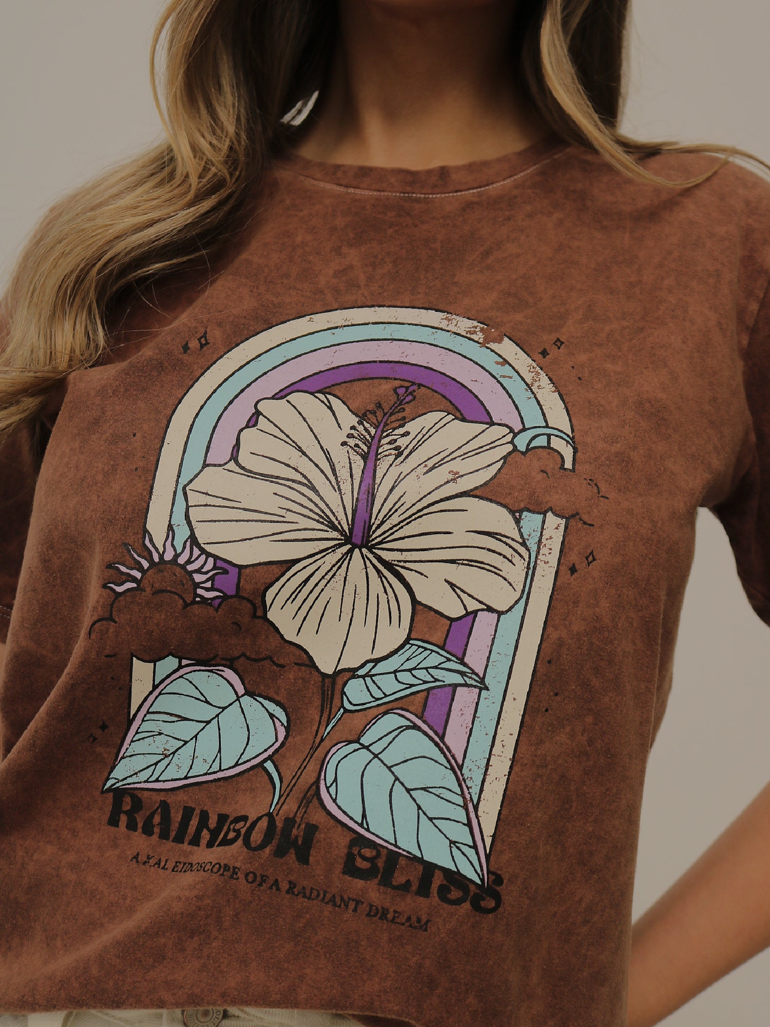 Camiseta Básica Acid Wash Estampada